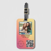 QR-code Bedrijfsnaam Logo afbeelding Titel Details Bagagelabel (Voorkant (verticaal))