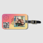 QR-code Bedrijfsnaam Logo afbeelding Titel Details Bagagelabel (Voorkant (horizontaal))