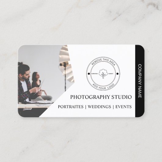 QR-code Bedrijfsnaam & Logo Fotograaf Visitekaartje (Voorkant)