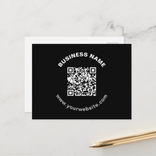 QR-code & bedrijfsnaam met vetronde tekst Briefkaart