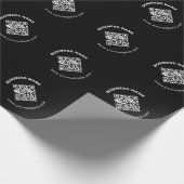 QR-code & bedrijfsnaam met vetronde tekst Cadeaupapier (Hoek)