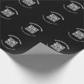 QR-code & bedrijfsnaam met vetronde tekst Cadeaupapier (Hoek)