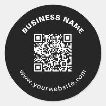 QR-code & bedrijfsnaam met vetronde tekst