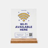 QR Code Bedrijfsnaam Minimale WiFi Details Acryl Bord (Voorkant)