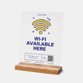 QR Code Bedrijfsnaam Minimale WiFi Details Acryl Bord (Hoek)
