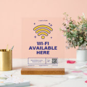 QR Code Bedrijfsnaam Minimale WiFi Details Acryl Bord (Huwelijk)
