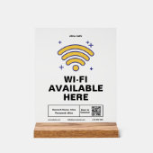 QR Code Bedrijfsnaam Minimale WiFi Details Acryl Bord (Voorkant)