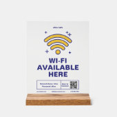 QR Code Bedrijfsnaam Minimale WiFi Details Acryl Bord (Voorkant)