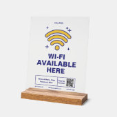 QR Code Bedrijfsnaam Minimale WiFi Details Acryl Bord (Hoek)