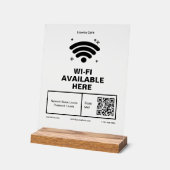 QR Code Bedrijfsnaam Minimale WiFi Details Acryl Bord (Hoek)
