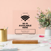 QR Code Bedrijfsnaam Minimale WiFi Details Acryl Bord (Huwelijk)