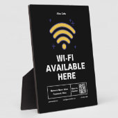 QR Code Bedrijfsnaam Minimale WiFi Details Fotoplaat (Zijkant)