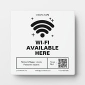 QR Code Bedrijfsnaam Minimale WiFi Details Fotoplaat (Voorkant)