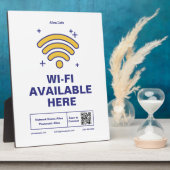 QR Code Bedrijfsnaam Minimale WiFi Details Fotoplaat (Zijkant)