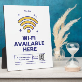 QR Code Bedrijfsnaam Minimale WiFi Details Fotoplaat