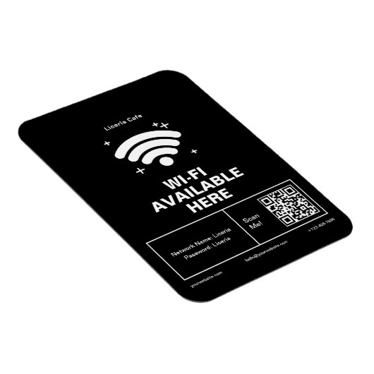 QR Code Bedrijfsnaam Minimale WiFi Details Magneet (Rechterzijde)