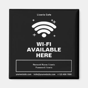 QR Code Bedrijfsnaam Minimale WiFi Details Magneet