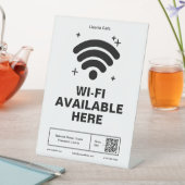 QR Code Bedrijfsnaam Minimale WiFi Details Reclamebord Met Voetstuk (Insitu)