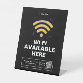 QR Code Bedrijfsnaam Minimale WiFi Details Reclamebord Met Voetstuk (Voorkant)