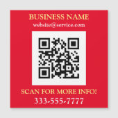 QR-code, bedrijfsnaam promo, geel wit rood (Voorkant)