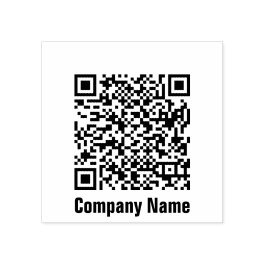 QR-code Bedrijfsnaam Sjabloon Rubberstempel (Afrduk)