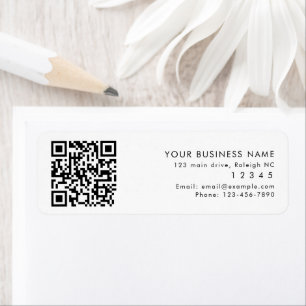 QR Code Bedrijfsnaam Telefoonnummer Retouradres Etiket