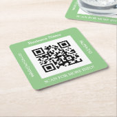 QR-code Bedrijfsnaam, webpromotiemiddel, rood vier Kartonnen Onderzetters (Schuin)