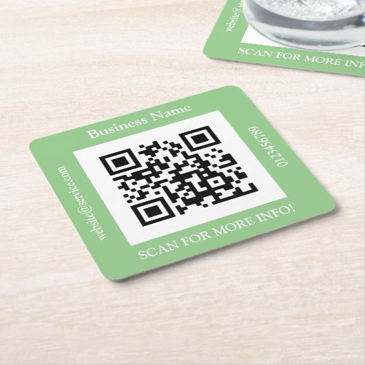 QR-code Bedrijfsnaam, webpromotiemiddel, rood vier Kartonnen Onderzetters (Schuin)
