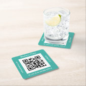 QR-code Bedrijfsnaam, website-aanbieding, Blauwgro Kartonnen Onderzetters (Insitu)