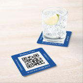QR-code Bedrijfsnaam, website-aanbieding, diepblau Kartonnen Onderzetters (Insitu)