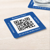 QR-code Bedrijfsnaam, website-aanbieding, diepblau Kartonnen Onderzetters (Schuin)
