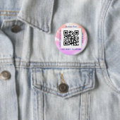 QR-code bedrijfsnaam website promo, iriserend Ronde Button 5,7 Cm (In situ)