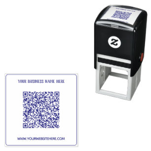 QR Code Bedrijfsnaam Website Zelfinkend stempel