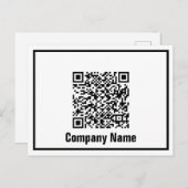 QR-code bedrijfsnaam (zwart/wit) Briefkaart (Voorkant / Achterkant)