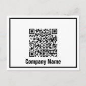 QR-code bedrijfsnaam (zwart/wit) Briefkaart (Voorkant)