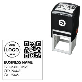 QR Code bedrijfsretouradres Professionele Logo Zelfinktende Stempel