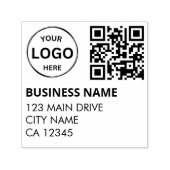 QR Code bedrijfsretouradres Professionele Logo Zelfinktende Stempel (Design)