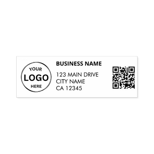 QR Code bedrijfsretouradres Professionele Logo Zelfinktende Stempel (Design)