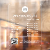QR-code bedrijfsuren logo AI deur bord Raamsticker (Vel 2)