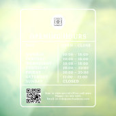 QR-code bedrijfsuren logo AI deur bord Raamsticker (Vel 3)