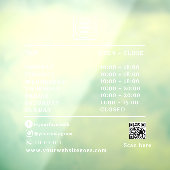 QR-code bedrijfsuren logo AI deur bord Raamsticker (Vel 3)