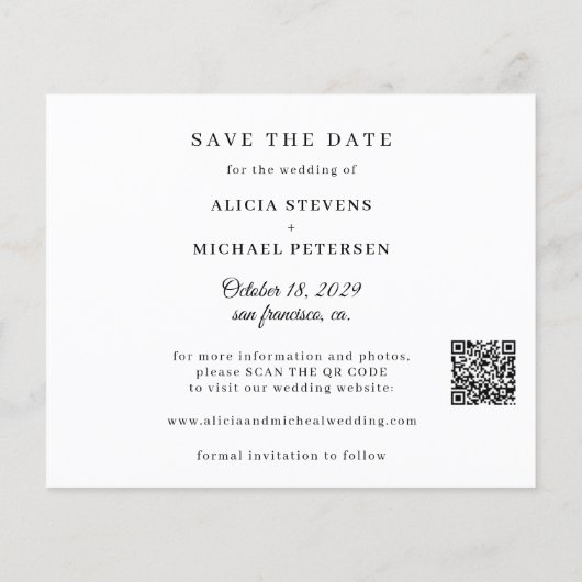 QR CODE begroot moderne fotobruiloft met behoud va Flyer (Achterkant)