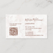 QR Code | Beige waterverfrozen | Logo Visitekaartje (Achterkant)