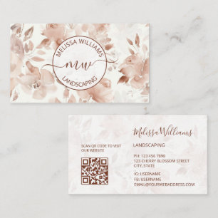 QR Code    Beige waterverfrozen    Logo Visitekaartje