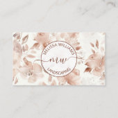 QR Code | Beige waterverfrozen | Logo Visitekaartje (Voorkant)
