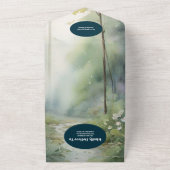 QR Code Bergbos Elegante Rustieke Bruiloft All In One Uitnodiging (Buitenkant)