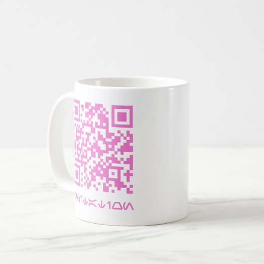 QR Code Bericht voor de HOCO date.b Koffiemok (Voorkant links)