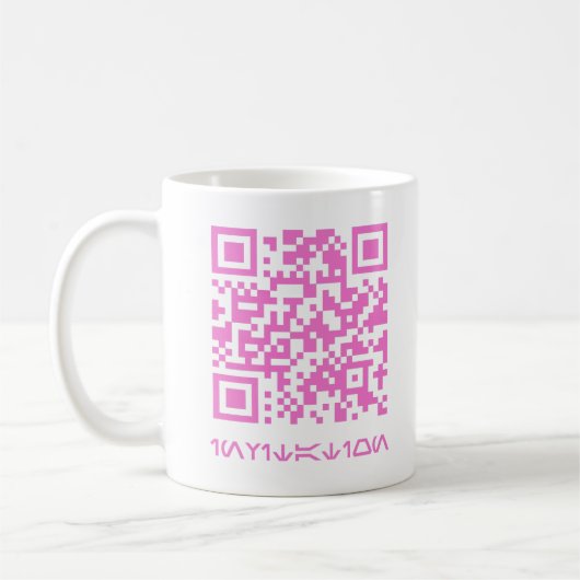 QR Code Bericht voor de HOCO date.b Koffiemok (Links)