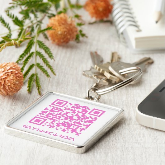 QR Code Bericht voor de HOCO date.b Sleutelhanger (Zijkant)