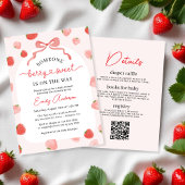 QR Code Berry Sweet All in One Bow Baby shower Kaart